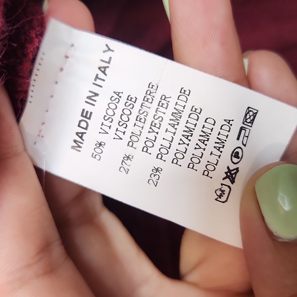 NWT! Burgundy Knit Sweater Made In Italy Women's - Picture 5 of 6